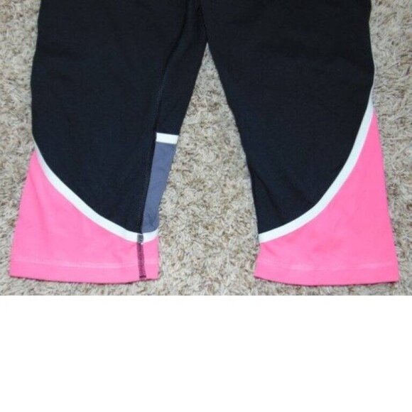 Womens Victorias Secret Sport VSX Capris Medium Black Pink Pull On Leggings - Picture 4 of 5